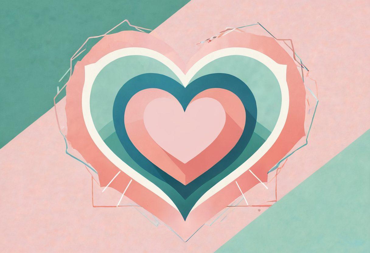 An abstract illustration of intertwined hearts surrounded by a protective shield, symbolizing love and safety in relationships. Incorporate soft pastel colors to evoke warmth and trust, with subtle insurance-related icons like a policy document or a safety umbrella merging into the background. The imagery should resonate with the theme of navigating intimacy, while also conveying the strength of security in love. digital art. soft pastels. warm tones.
